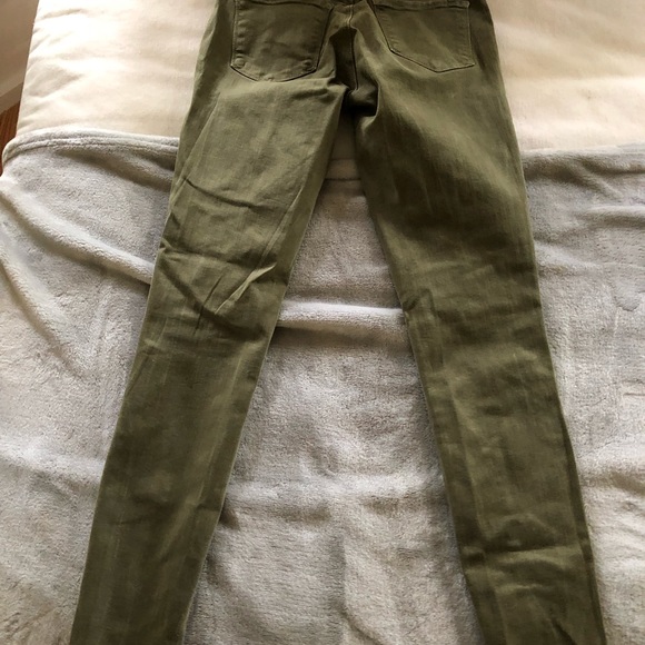 Zara Olive Green Skinny Jeans with Sparkle 2 - Picture 4 of 5